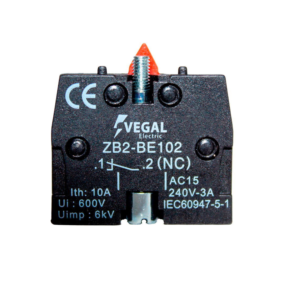 contact rojo BLOQUE DE CONTACTO PARA PULSADOR VEGAL ELECTRIC - XB2-NC - Imagen 1
