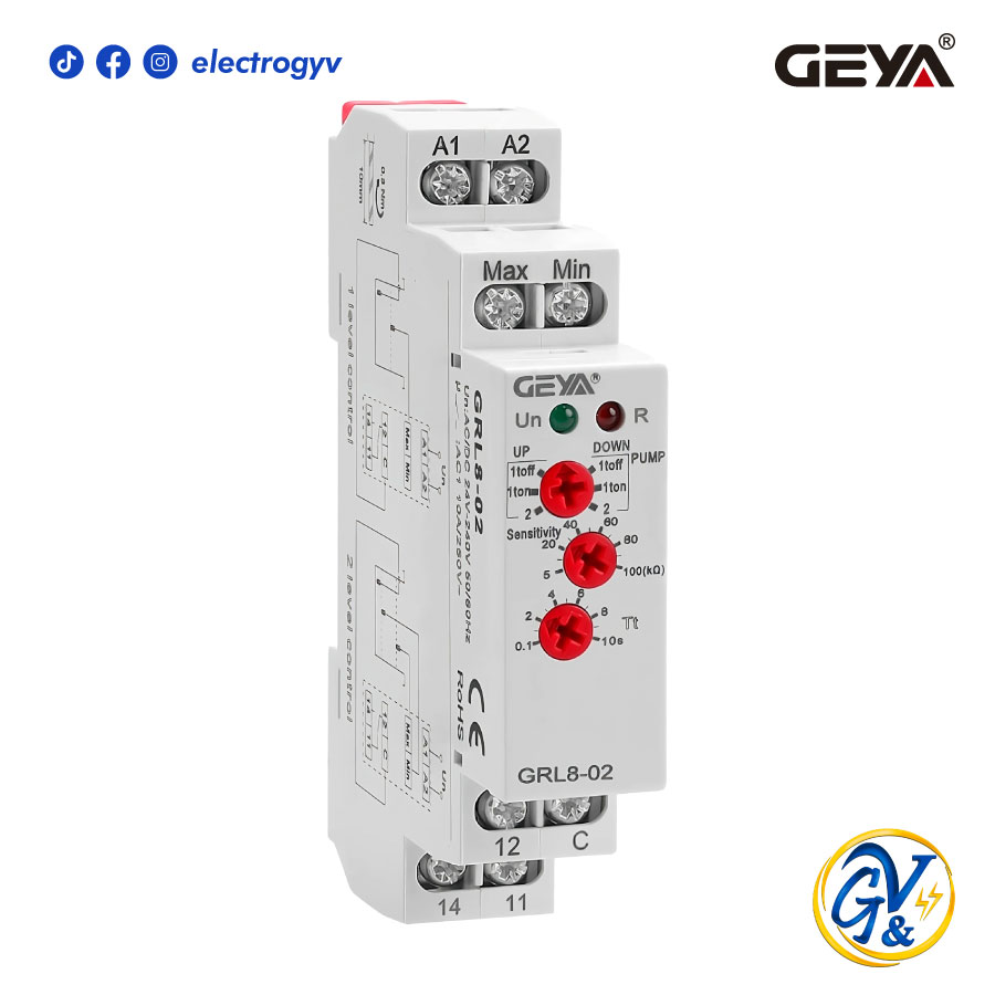 GRL8-02 RELE CONTROL DE NIVEL LIQUIDO 220-380 VAC GRL8-2 // GEYA - Imagen 1