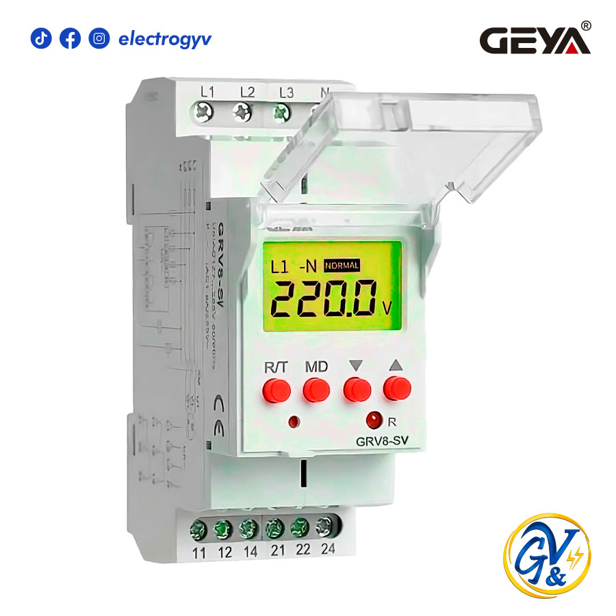 grv8-sv RELE DE VOLTAJE MONOFASICO, PANTALLA DIGITAL LCD GRV8-SV // GEYA - Imagen 1