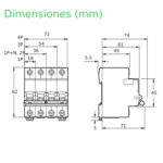 INTERRUPTOR TERMOMAGNETICO EASY9 DE 2X20 AMP.10/6KA 230/400 SCHNEIDER ELECTRIC EZ9F56220 - Imagen 2