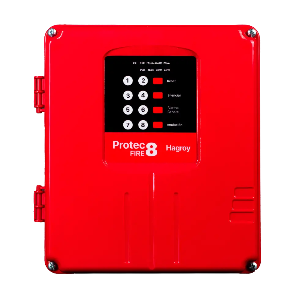 hg-ptfire8-220 PANEL CONTRA INCENDIO "PROTEC FIRE" 8 ZONAS : HAGROY - Imagen 1